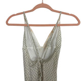 Enduring Kairos Atelier Cream Polka Dot Metallic Striped Belted Dress- Size S (see notes)
