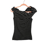 MSGM Milano Black and White Striped Asymmetric Top- Size 36/US 2 (sold out online)
