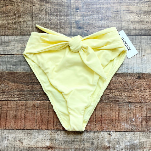 Montce Pastel Yellow Paula Tie-Up Bikini Bottoms NWT- Size S