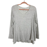 American Eagle White Speckled V-Neck Top - Size S (See Notes)