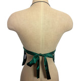 Enduring Kairos Atelier Green Satin Tie Back Top- Size XS