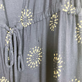 Monsoon Beach Navy Printed Drawstring Waist Wide Leg Jumpsuit- Size XL (see notes)