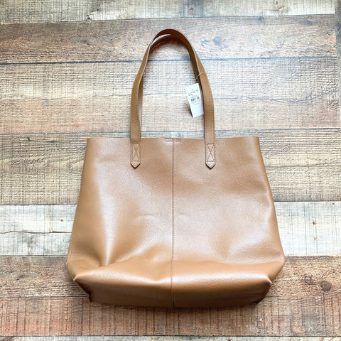 LOFT Cognac Leather Magnetic Closure Tote Bag NWT (sold out online)