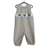 Cecil And Lou Tan Gingham Turkey Outfit - Size 9M (See Notes)