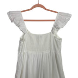 Abercrombie & Fitch White Ruffle Flutter Sleeve Maxi Dress - Size L (sold out online)
