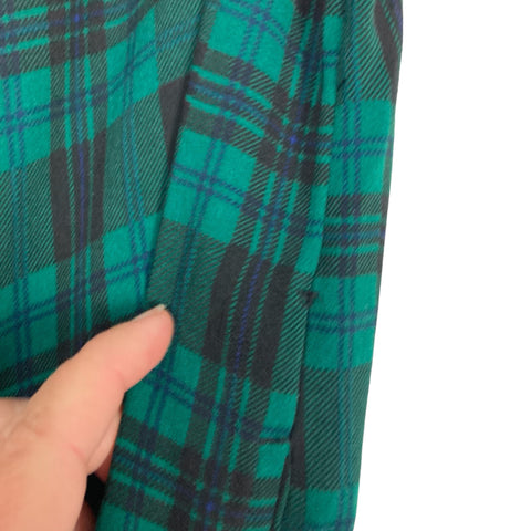 Draper James Black and Green Plaid Off the Shoulder Belted Eyelet Hem The Saved Collection Draper James Black and Green Plaid Off the Shoulder Belted Eyelet Hem The Saved Collection