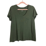 Universal Thread Olive V-Neck Pocket Monterey Tee- Size M (see notes)