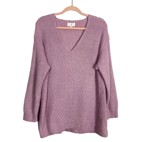 Lou & Grey Lavender V-Neck Sweater- Size M