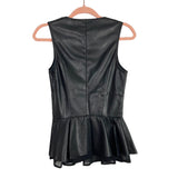 GUESS Los Angeles Black Faux Leather Peplum Top- Size S (see notes)