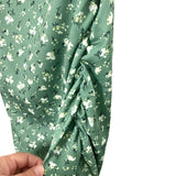 No Brand Green Cream Floral Side Cinched Tank Dress- Size L