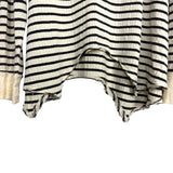 We the Free Cream Striped Raw Hem Collared Oversized Exposed Seam Top- Size S
