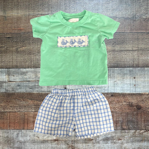 Cecil and Lou Two Piece Smocked Whale Shorts Outfit- Size 18M (see notes)