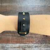 Stella & Dot Black Adjustable Leather Bracelet