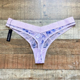 Lounge Purple Floral Mesh Thong NWT- Size L