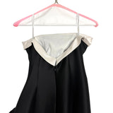 TERANI Couture Black and White Side Ruffle Strapless Gown- Size 12 (see notes)