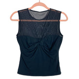 Abercrombie & Fitch Black Mesh Top Front Twist Tank- Size S