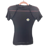 Out from Under Grey Mesh Embroidered Flower Shirt- Size S