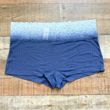 Aerie Navy/Light Blue Ombre Ribbed Lace Shortie Underwear NWT- Size XL (we have matching bra)