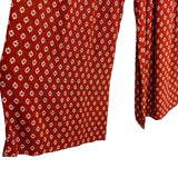 Lucy Love Brick/Cream Pattern Elastic Waist Wide Leg Cropped Pants- Size S
