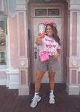 Comfort Colors Pink Heart Balloon Best Day Ever T-Shirt- Size L