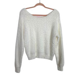 Pink Lily White Fuzzy Off the Shoulder Sweater- Size S (sold out online)