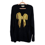 Haptics By Holly Harper Black/Sequin Bow Top - Size 2X