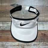 Nike Dri-Fit Lightweight Aerobill Black and White Adjustable Visor NWT