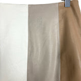 Vestique Taupe/White/Tan Color Block Faux Leather Skirt- Size S (see notes, sold out online)