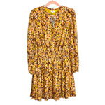 VOY Brown/Yellow Floral Smocked Waist Patricia Dress NWT- Size M