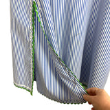 Tuckernuck Blue/White Striped with Green/White Rickrack Detail Jamie Dress- Size XL (see notes)