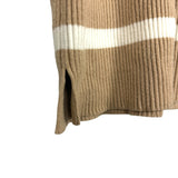 Abercrombie & Fitch Tan and Cream Striped Mock Neck Sweater Dress- Size XL