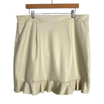 Amaryllis Cream Faux Leather Ruffle Skirt- Size 1X (sold out online)