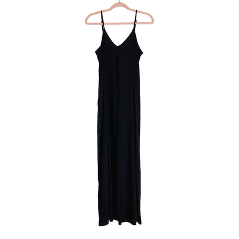 Anrabess Black with Back Cut Out and Tie Jumpsuit- Size S
