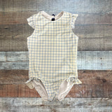 Minnow Blue Gingham with Back Ribbon Bow Ruffle Swimsuit- Size 5/6T (see notes, we have matching swimsuit)