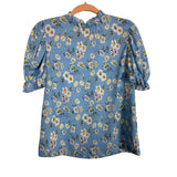 No Brand Blue Floral Print Top - Size M