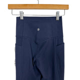 Athleta Navy Salutation Stash Tights NWT- Size XXS (Inseam 25")