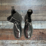ZARA Black Studded Leather Boots- Size 38