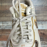 Pre-Owned Nike Air Force 1 White and Leopard Sneakers- Size 8.5 (see notes)