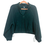 Old Navy Green Fleece Adjustable Waist Pullover- Size S