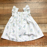 Grace & James Kids White/Blue/Green Floral Print with Ruffle Sleeves Dress- Size 2T (see notes)