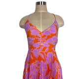 ASTR the Label Orange and Purple Back Cutout Pleated Skirt Dress NWT- Size L