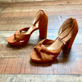 Loft Brown Suede Ankle Strap Block Heels- Size 7 (see notes)