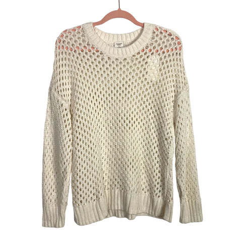 Abercrombie & Fitch Cream Open Knit Sweater NWT- Size XL