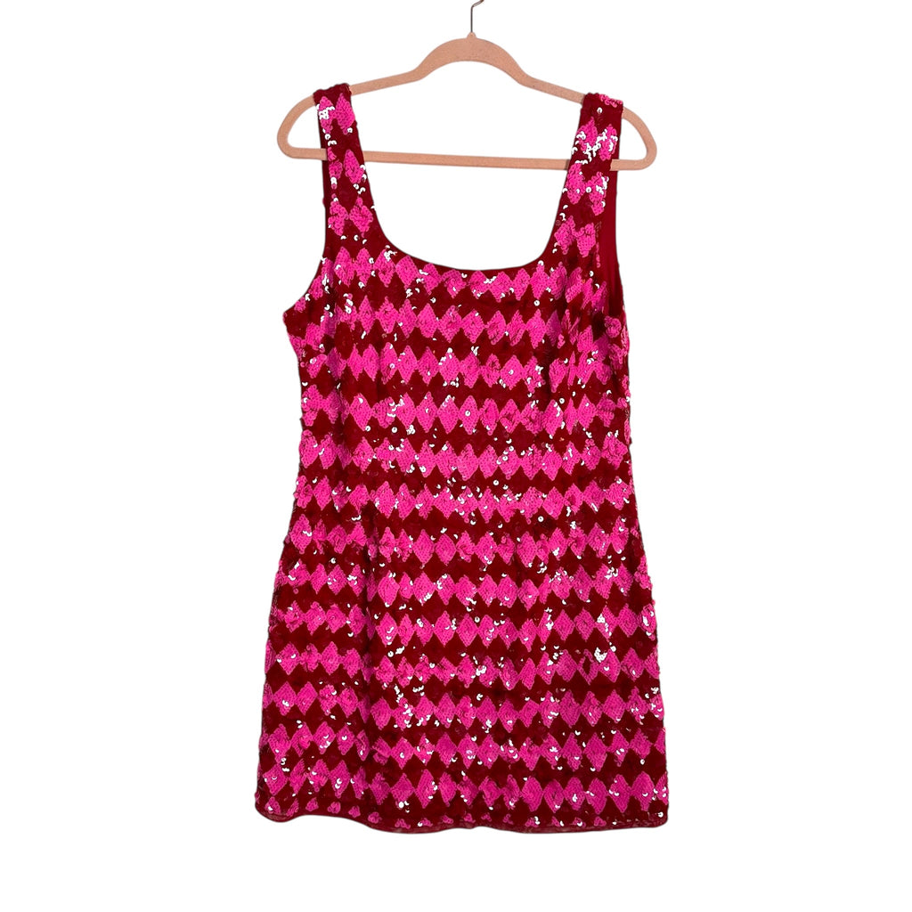 River Island Pink/Red Sequin Dress - Size 16/US 12 (Sold Out Online!) The Saved Collection River Island Pink/Red Sequin Dress - Size 16/US 12 (Sold Out Online!) The Saved Collection