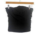 MOTEL Black Lace Up Sides Strapless Top- Size S