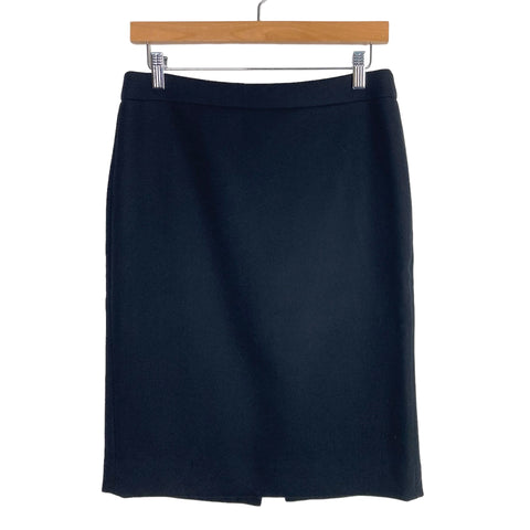 J. Crew Black 100% Wool with Back Slit No. 2 Pencil Skirt- Size 6