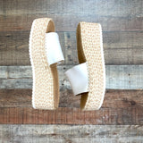 No Boundaries White Strap Espadrille Platform Sandals- Size 7.5 (sold out online)