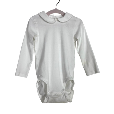 H&M White Organic Cotton Collared Onesie - Size US 18M (See Note)