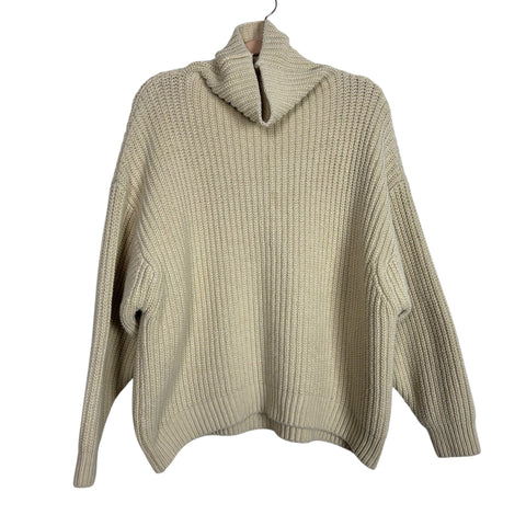 Free People Cream Chunky Turtleneck Sweater - Size S (See Notes)