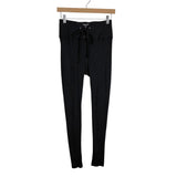 Years Of Ours Black Ribbed Tie Front Leggings - Size M (Inseam 25")
